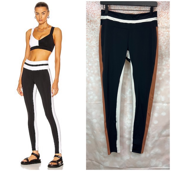 VAARA Flo Tuxedo Leggings in Black, White, and Tan - Picture 11 of 11